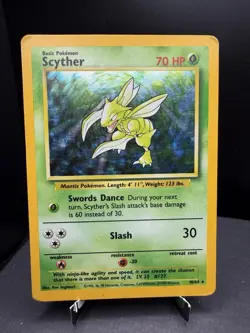 Pokemon TCG WOTC Jungle Scyther 10/64 NO SYMBOL ERROR Holo Rare Unlimited HP - Image 1
