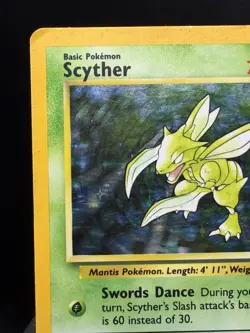 Pokemon TCG WOTC Jungle Scyther 10/64 NO SYMBOL ERROR Holo Rare Unlimited HP - Image 2