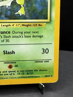 Pokemon TCG WOTC Jungle Scyther 10/64 NO SYMBOL ERROR Holo Rare Unlimited HP - Image 4