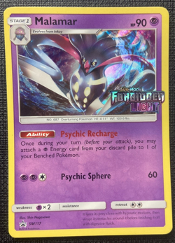 Malamar SM117 Forbidden Light Sun & Moon Black Star Promo NM Pokemon 2018 - Image 1