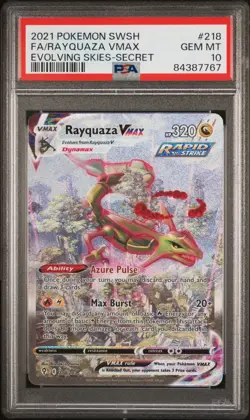 Pokemon 2021 Rayquaza VMAX 218/203 Alt Art Evolving Skies GEM MINT PSA 10 - Image 1