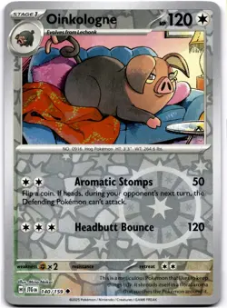 Oinkologne Reverse Holo Uncommon SV09: Journey Together 140/159 NM Pokemon - Image 1