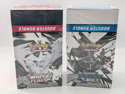 Pokemon SV10.5 Black Bolt White Flare Sealed LOT 2 Booster Bundle Display Case - Image 1