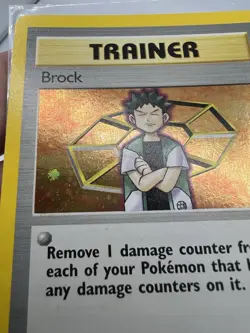 Pokemon TCG Card Brock Gym Heroes 2000 Unlimited Holo Rare, Card 15/132 Swirl - Image 3