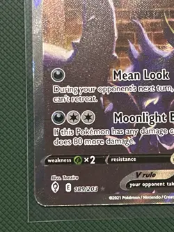 Umbreon V Alternate Art Evolving Skies 189/203 Alt FA Pokemon Card 2021 LP - Image 5