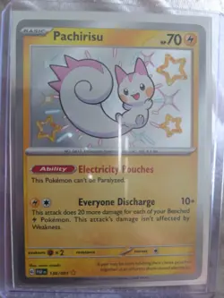 Pokemon TCG Pachirisu 138/091 Paldean Fates Shiny Holo Secret Rare Card - Image 1