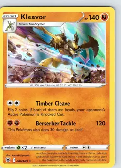 Pokemon TCG Kleavor SWSH Astral Radiance 086/189 Holo Rare Card NM - Image 1
