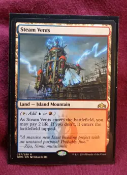 126 Steam Vents Guilds of Ravnica (GRN) #257 Near Mint (NM) Never Played MTG - Image 1