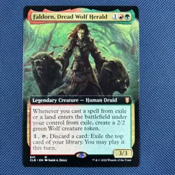 Faldorn, Dread Wolf Herald • EXTENDED ART • Commander Legends Baldur's Gate Mtg - Image 1