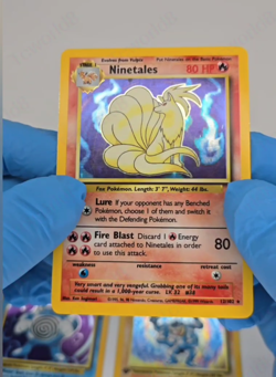 Pokemon Base Set Holo Lot "Ninetales, Magneton, Poliwrath; Machamp" (M.Played) - Image 2