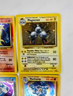 Pokemon Base Set Holo Lot "Ninetales, Magneton, Poliwrath; Machamp" (M.Played) - Image 5