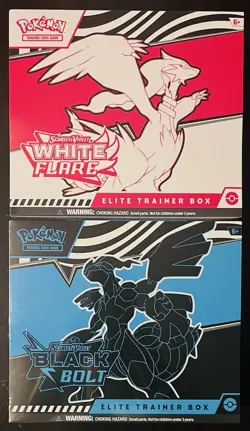 Pokemon TCG: Scarlet & Violet Sealed Black Bolt White Flare ETB Lot Of 2 - Image 1