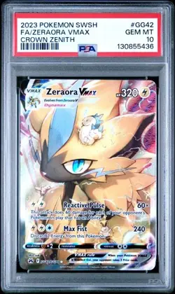 ZERAORA VMAX #GG42 PSA 10 2023 POKEMON SWORD & SHIELD CROWN ZENITH - Image 1