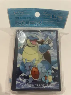 Pokemon Official Deck Shield Blastoise Squirtle 64 Sleeves Japanese NEW Sleeve - Image 1