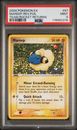 2004 POKEMON EX TEAM ROCKET RETURNS MAREEP #67 REVERSE PSA 9 MINT #116952316 - Image 1