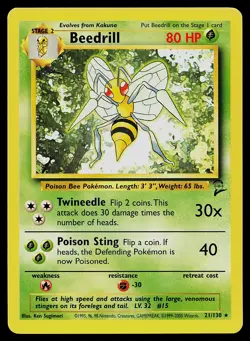 Pokemon Base Set 2 Beedrill 21/130 LP-NM - Image 1
