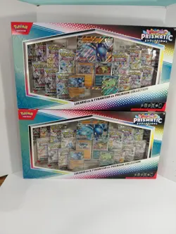 Pokemon Prismatic Evolutions Lucario ex & Tyranitar ex Collection Lot of 2 - Image 1