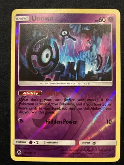 Pokemon TCG Unown Sun & Moon - Lost Thunder 91/214 Reverse Holo Rare NM - Image 1