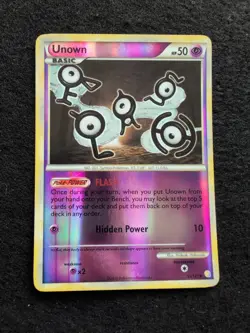 Pokemon TCG Unown (B) Heartgold & Soulsilver 55/123 Reverse Holo Uncommon LP - Image 1
