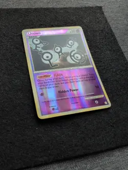 Pokemon TCG Unown (B) Heartgold & Soulsilver 55/123 Reverse Holo Uncommon LP - Image 2