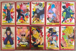 Vintage Dragon Ball Z Mini Foil Cards Lot of 10 Japanese Amada 90s DBZ Holo - Image 1