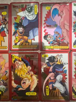 Vintage Dragon Ball Z Mini Foil Cards Lot of 10 Japanese Amada 90s DBZ Holo - Image 4