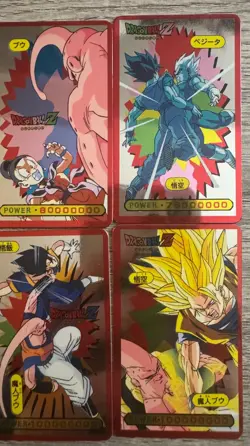 Vintage Dragon Ball Z Mini Foil Cards Lot of 10 Japanese Amada 90s DBZ Holo - Image 5