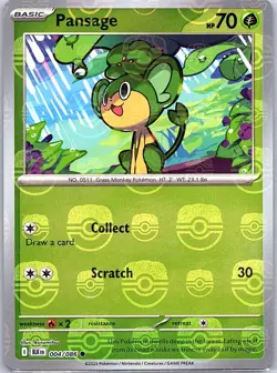 Pansage Master Ball 004/086 SV: Black Bolt - Pokemon Card - NM - Image 1