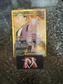 Destined Rivals Gold Team Rockets Mewtwo EX Hyper Rare Card 240/182 - Image 1