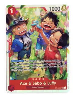 Ace & Sabo & Luffy OP13-007 SR One Piece Carrying On His Will Card - Image 1