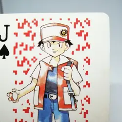 Red J Heart Pokemon playing card Red＆green Charizard Back Nintendo JAPAN - Image 3