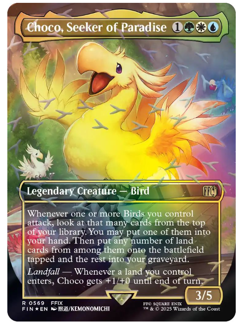 Choco, Seeker of Paradise - Borderless - Choco Track Foil Final Fantasy MTG - Image 1