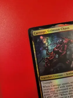 *Foil* Carnage, Crimson Chaos Play Promo. LP or better. MtG. Magic. Spider-Man. - Image 2