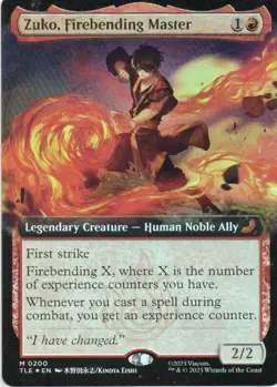 MTG: Avatar: Eternal-Legal: Foil Extended Art Zuko, Firebending Master: LP Con - Image 1