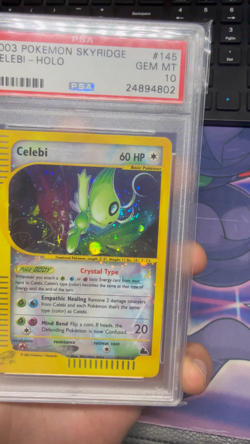2003 Pokemon Skyridge # 145 Celebi Holo PSA 10 GEM MINT! Crystal Swirl Trusted! - Image 2