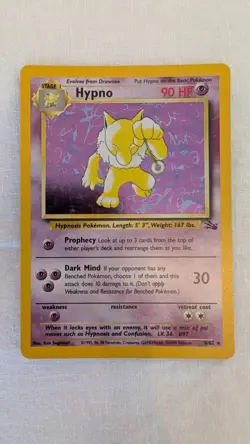 Hypno Fossil Holo Card 8/62 Unlimited Rare - Pokemon TCG , LP Condition - Image 1