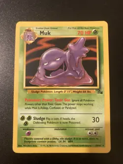 Pokemon Card Muk 28/62 Fossil Rare 1999 WOTC Vintage - Image 1