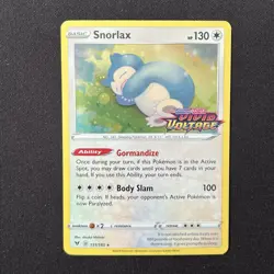 Snorlax Holo Vivid Voltage Stamped 131/185 Promo Pokemon Card Swirl - Image 2