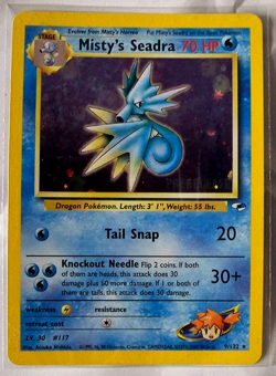 Misty's Seadra PRERELEASE Gym Heroes Holo WOTC Card NM Pokemon TCG True NM/MT - Image 1