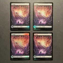 MTG Duskmourn Basic Land Lot (x20 total) FULL ART, FOIL; 4 cards each land NM/M - Image 2