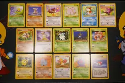 HP (Unlimited) COMPLETE Pokemon JUNGLE Set 16-Card COMMON Non-Holo WOTC 64 - Image 1