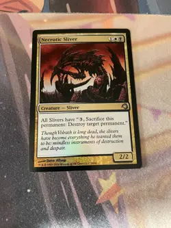 MTG - NECROTIC SLIVER - UNCOMMON - FOIL - LP - PREMIUM DECK SLIVERS - Image 1