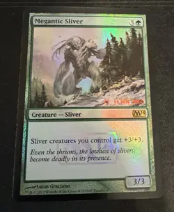 Megantic Sliver *FOIL* Pre-Release Pro M14 2014 Core Set Magic the Gathering MTG - Image 1