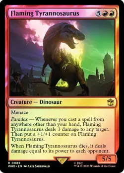 Flaming Tyrannosaurus Foil Who Commander NM MTG - Image 1