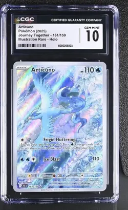 2025 POKEMON JOURNEY TOGETHER ARTICUNO ILLUSTRATION RARE 161/159 CGC 10 GEM MINT - Image 1