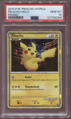 PSA 10 Pikachu Holo Promo English World Collection 2010 Japanese Pokemon - Image 1