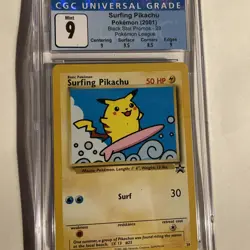 Pokemon Surfing Pikachu Black Star Promo 2001 - Mint Cgc Psa Bgs - Image 1