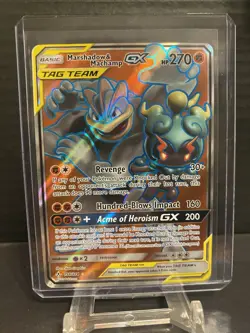 Pokemon TCG Marshadow & Machamp GX 198/214 Tag Team Sm-Unbroken Bonds MP - Image 1