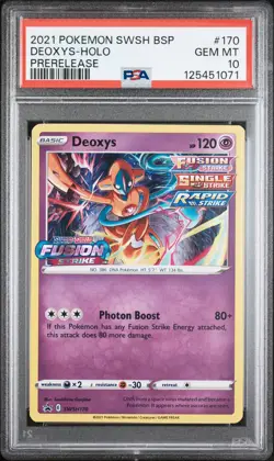 2021 POKEMON SWSH BLACK STAR PROMO PRERELEASE #170 DEOXYS-HOLO PSA 10 - Image 1