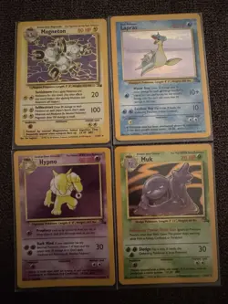 Pokemon TCG Fossil Lot!! Hypno Lapras Magneton Muk Holos! NM - Image 1